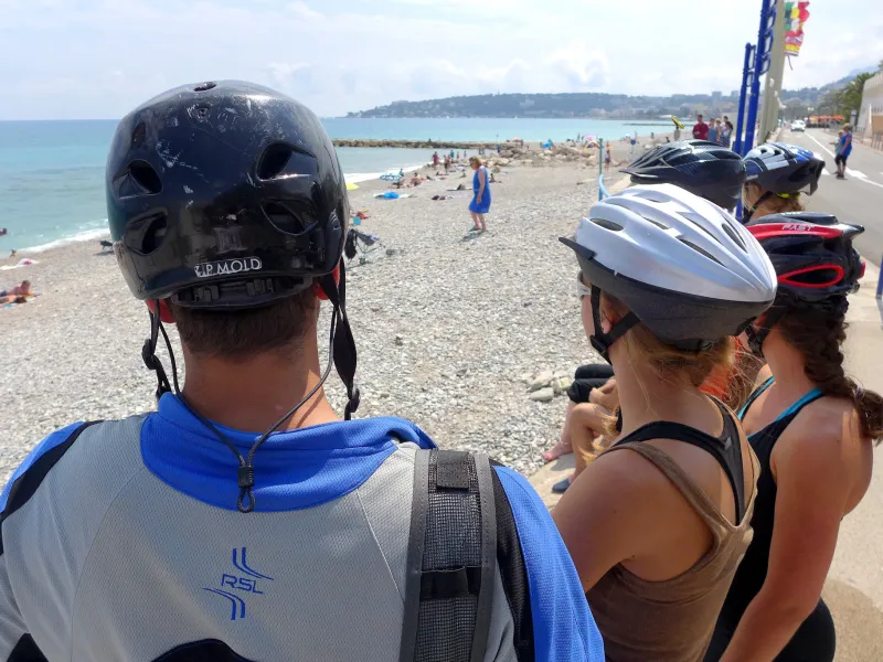 Ankunft am Mittelmeer mit dem Fahrrad
