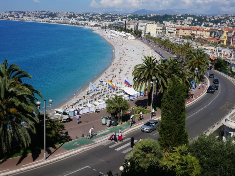 Die Promenade des Anglais vom Bellanda-Turm aus in NIce
