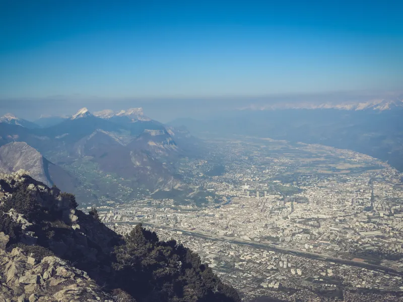 Blick auf Grenoble vom Moucherotte aus