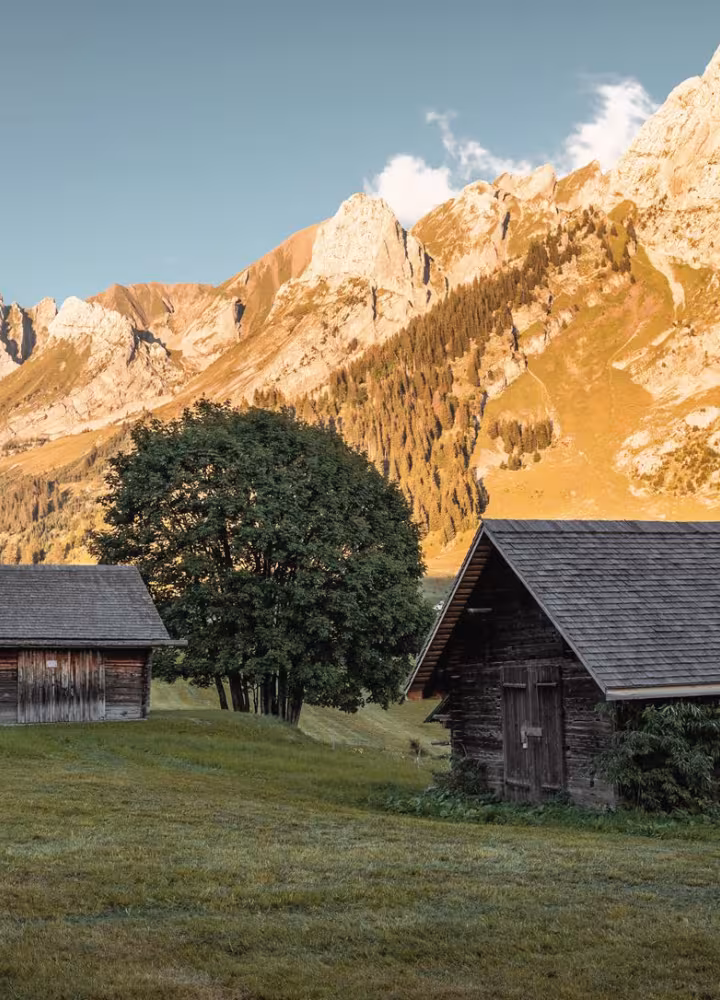 Typische Chalets rund um La Clusaz
