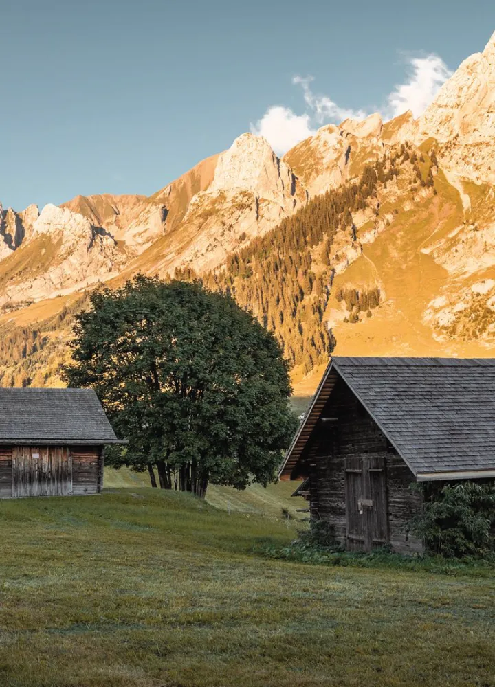 Typische Chalets rund um La Clusaz