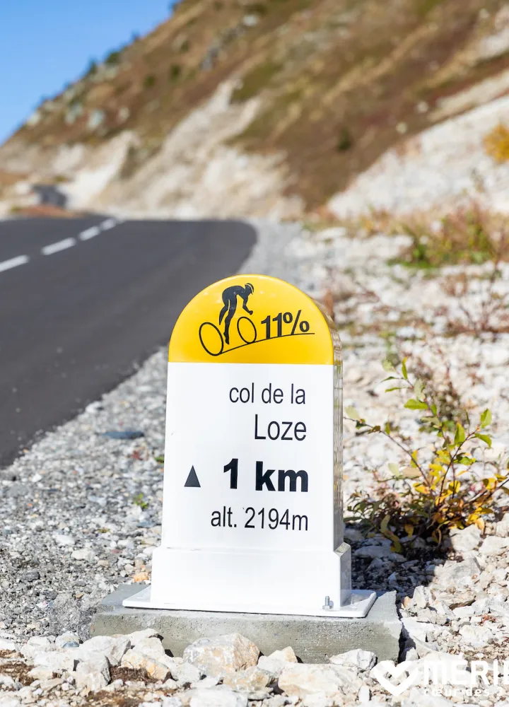 Col de la Loze Grenzstein 1km