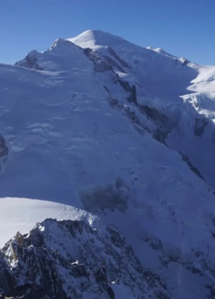 Der Mont Blanc und die Aiguille du Midi