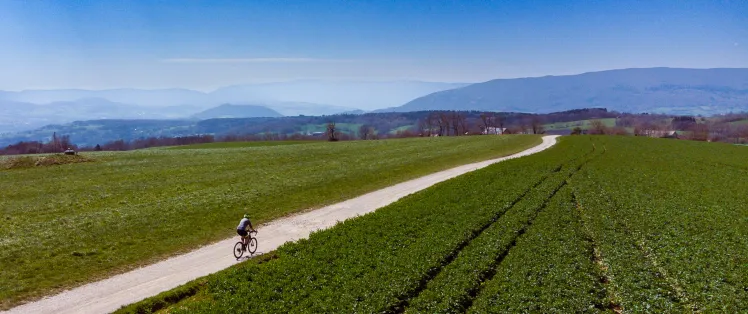 Kurs nach Süden auf den Gravel-Pisten des Mont Sion