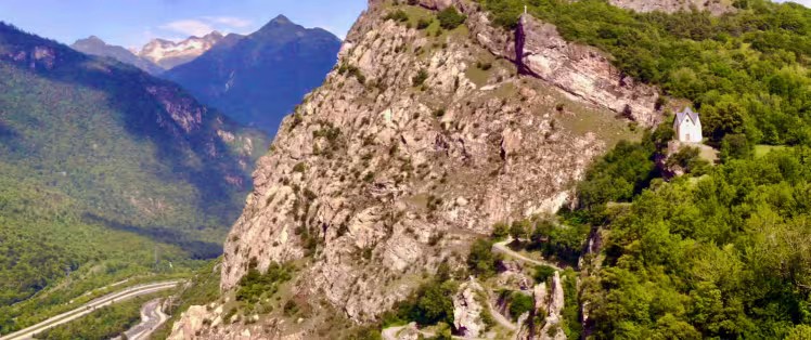 Die Serpentinen von Montvernier bei der Abfahrt vom Col de Chaussy