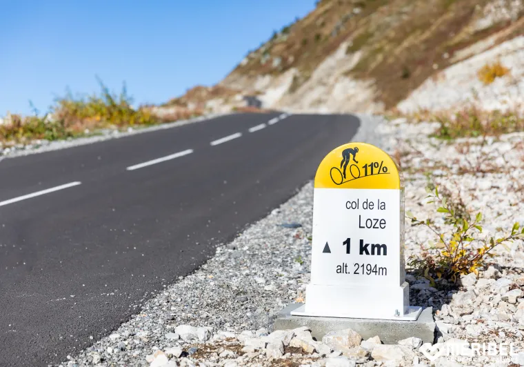 Col de la Loze Grenzstein 1km