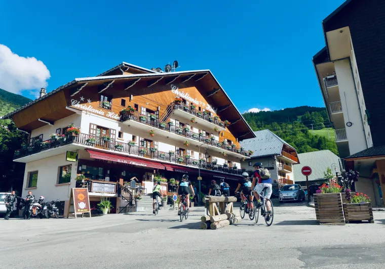 Ankunft im Hotel in Valloire