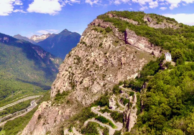 Die Serpentinen von Montvernier bei der Abfahrt vom Col de Chaussy