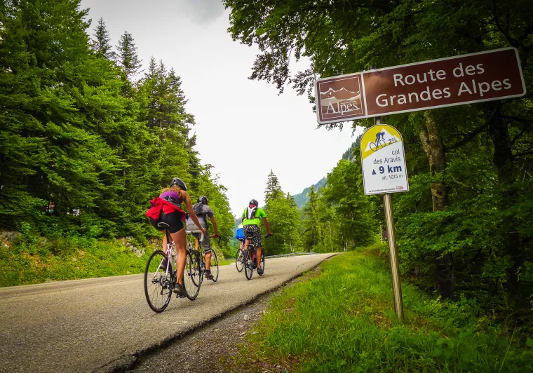 Hinweisschild auf Route des Grandes Alpes