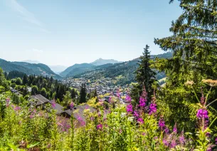 Blick auf das Dorf Les Gets