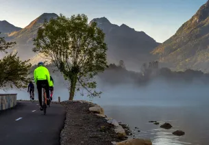 Radfahren rund um den See von Annecy