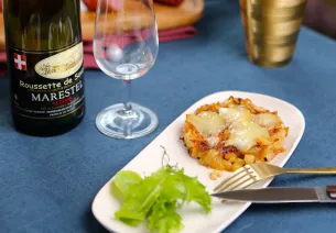 Galette de Crozets Tomme des bauges und Vons de Savoie