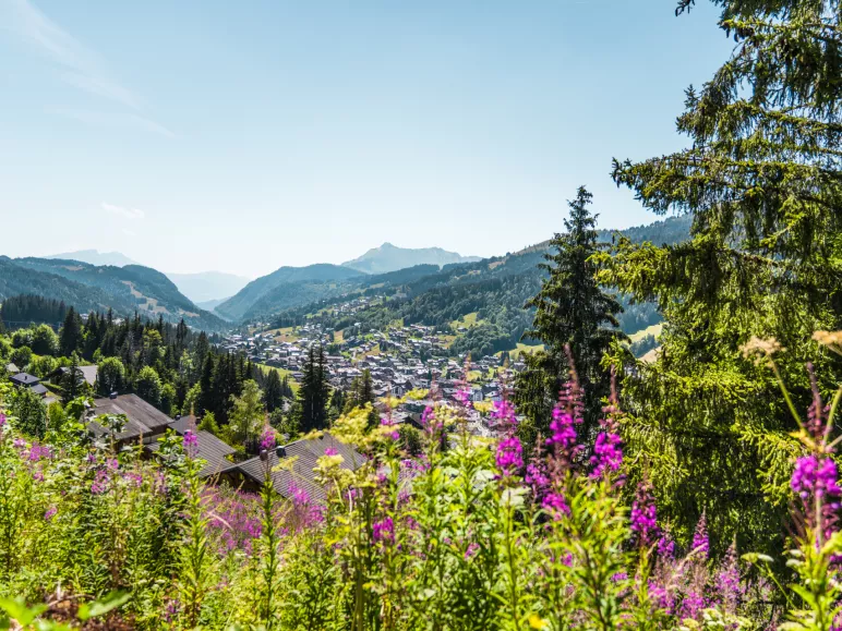 Blick auf das Dorf Les Gets