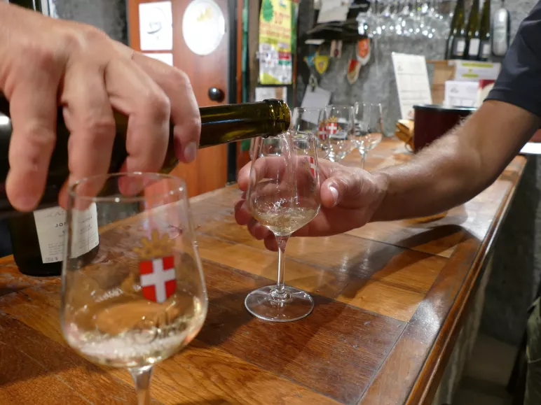 Weinprobe mit Weinen aus Savoyen